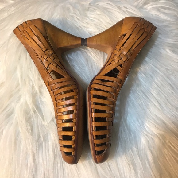 SOLD Sam Edelman NYC 9.5 Tan Leather Ferran Heels - Picture 8 of 8